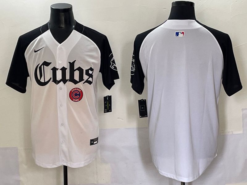 Men 2025 Chicago Cubs Blank White black Five generations Joint Name Nike MLB Jersey style 54